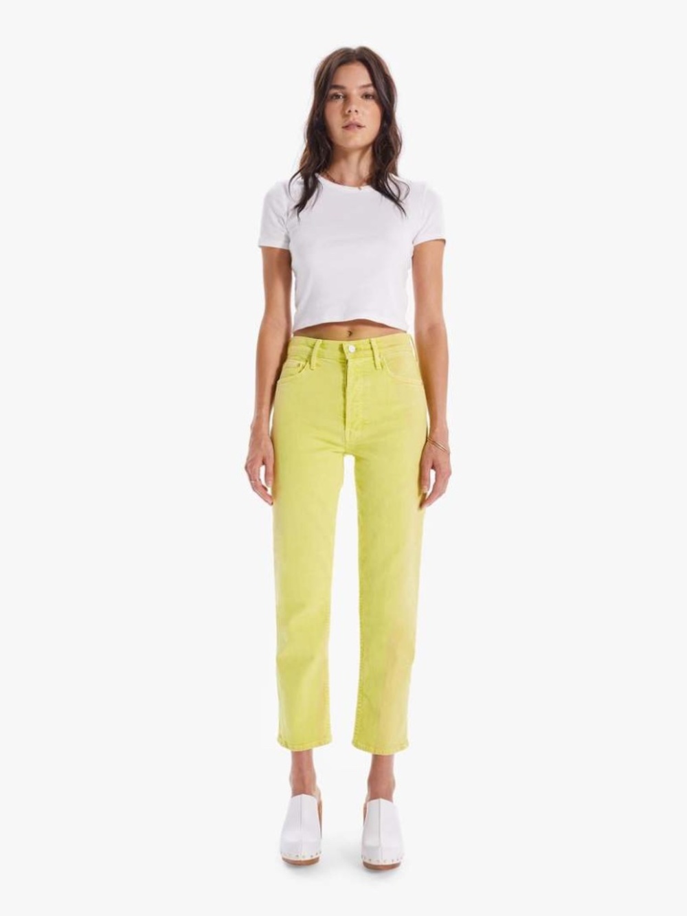 Mother Superior Tomcat Jeans Womens 29 Citron Lime Green Devil